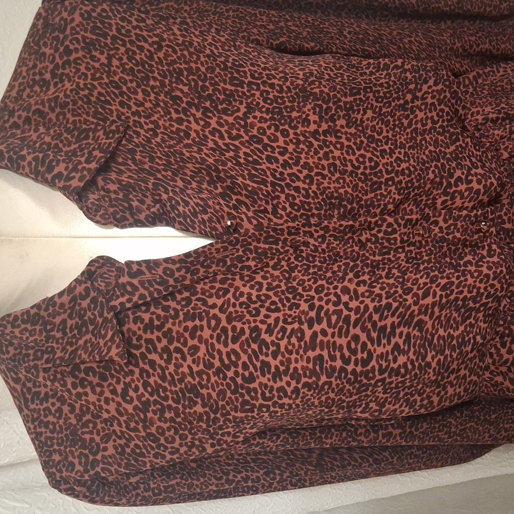 Cupcakes And Cashmere Sheryl Leopard Print Long Sleeve Minidress Sz M - Picture 6 of 15